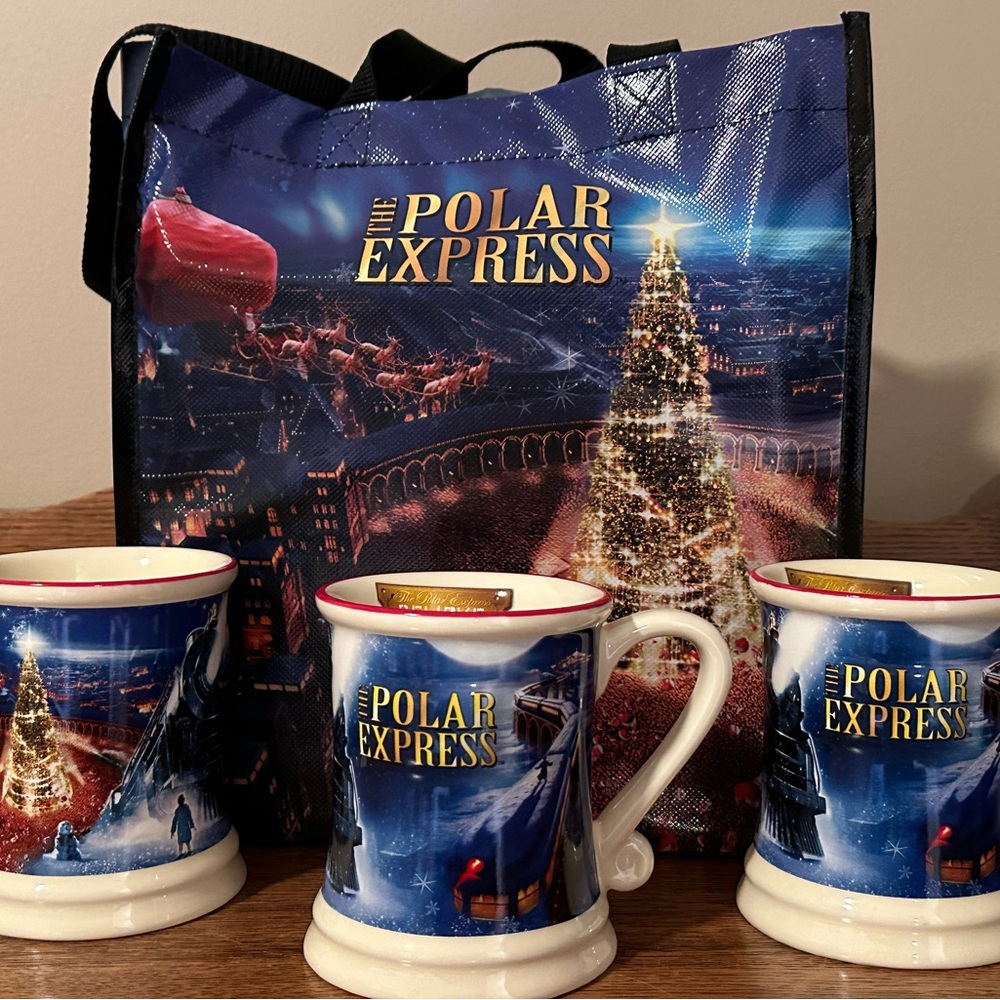 The Polar Express Three Mug Set with Tote